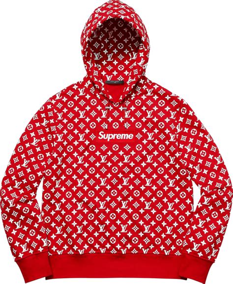 red lv supreme hoodie cost